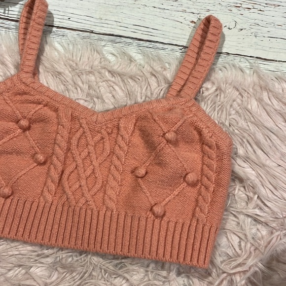 For Love and Lemons Pom Poms Florentina Sweater Tank in Rose - Picture 7 of 8
